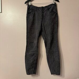 Anthropologie Pilcro Skinny Jeans Floral Black Women Size 30